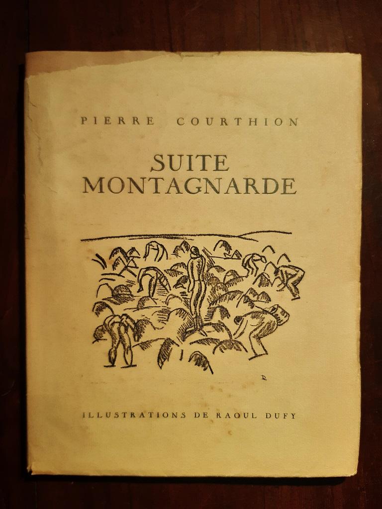 Suite Montagnarde is an original modern rare book illustrated by Raoul Dufy (Le Havre, 1877 – Forcalquier, 1953) with original woodcuts and written by Pierre Courthion (1902-1988)..

Published by Editions Lumière, Antwerpen, in 1932.

Original