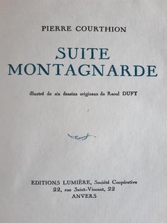 Suite Montagnarde - Vintage Rare Book Illustrated by Raoul Dufy - 1932