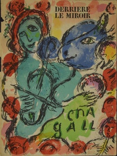 The Viola: Cover for Derrière Le Miroir - Lithograph by Marc Chagall - 1972