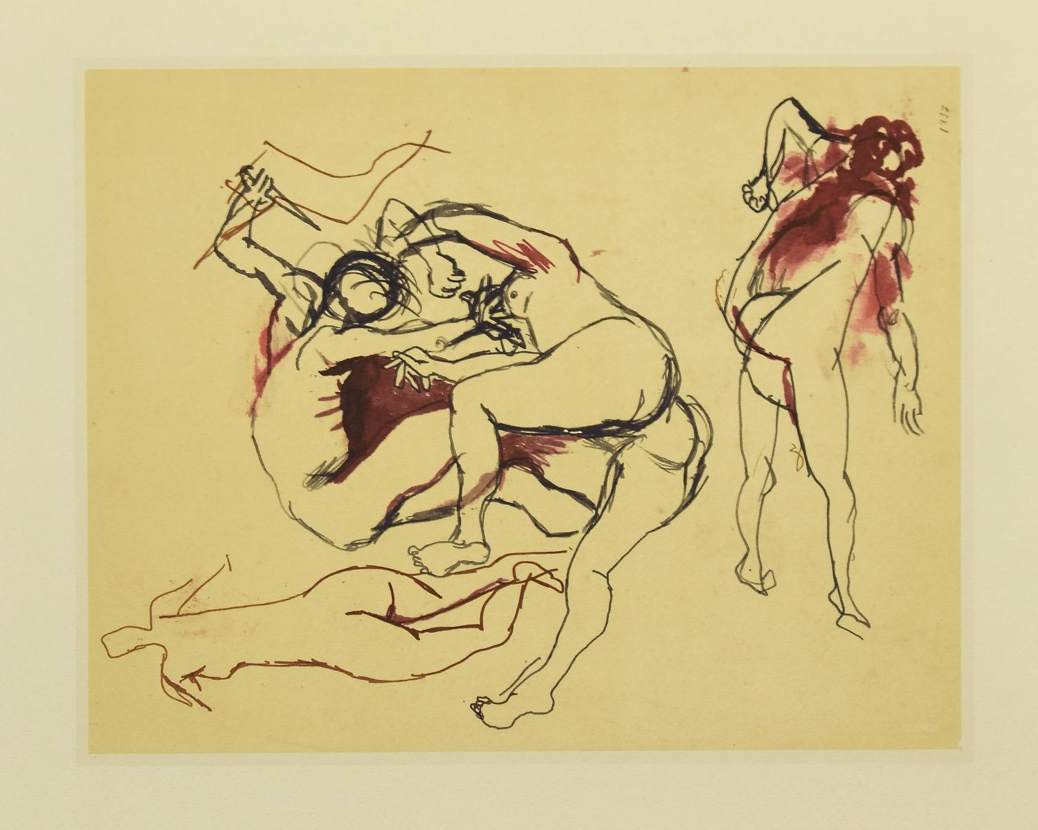 Nus de femmes - Impression offset originale de Renato Guttuso - fin du XXe siècle