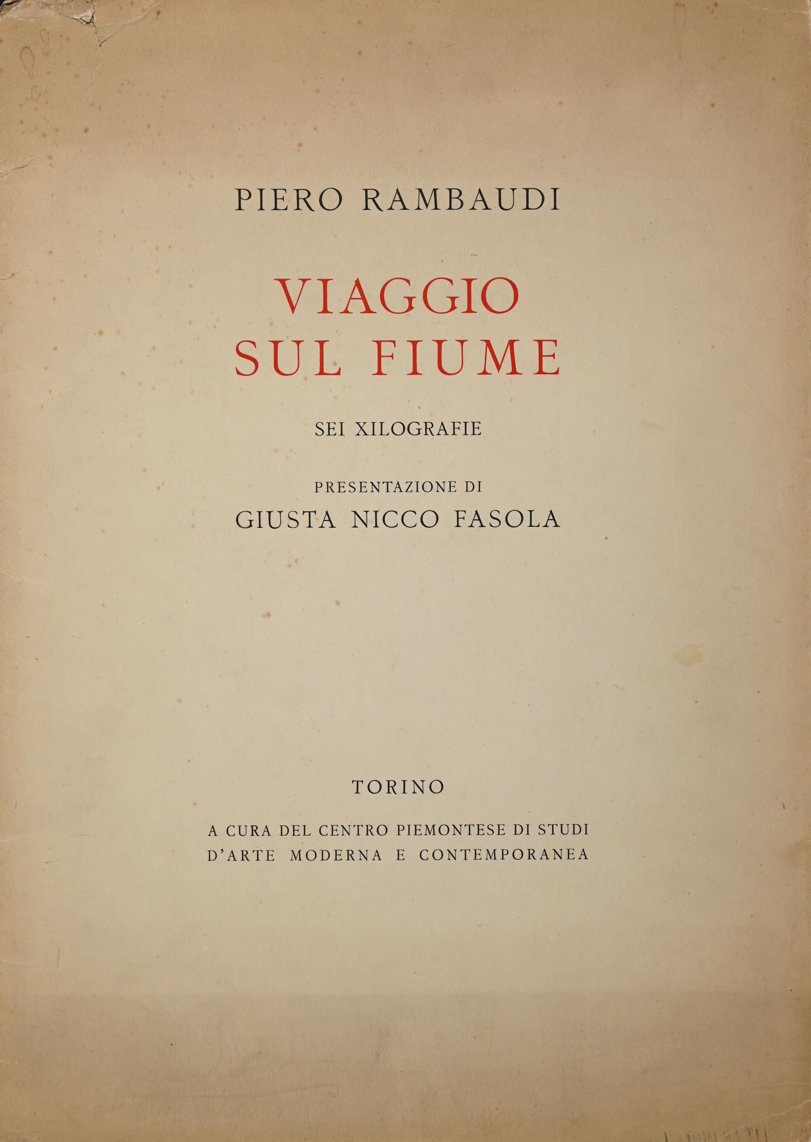 Viaggio sul fiume - Woodcut Portfolio by Piero Rambaudi - 1955 For Sale 3