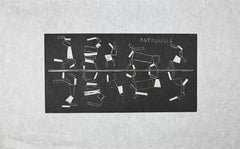 Patrouille - Xilografia di Michel Seuphor - 1969