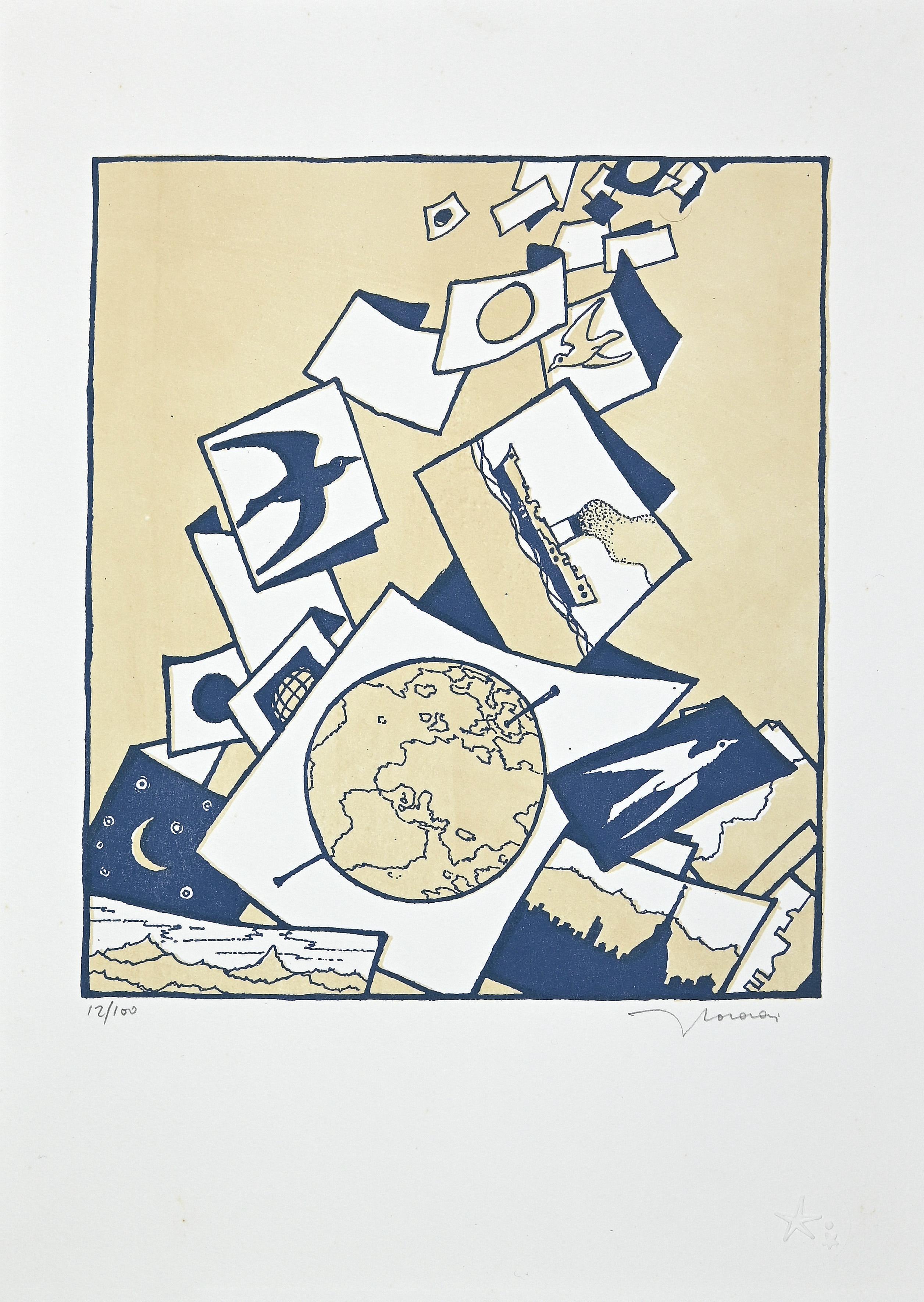 Untitled - Screen Print by Francesco Casorati - Late 20th century