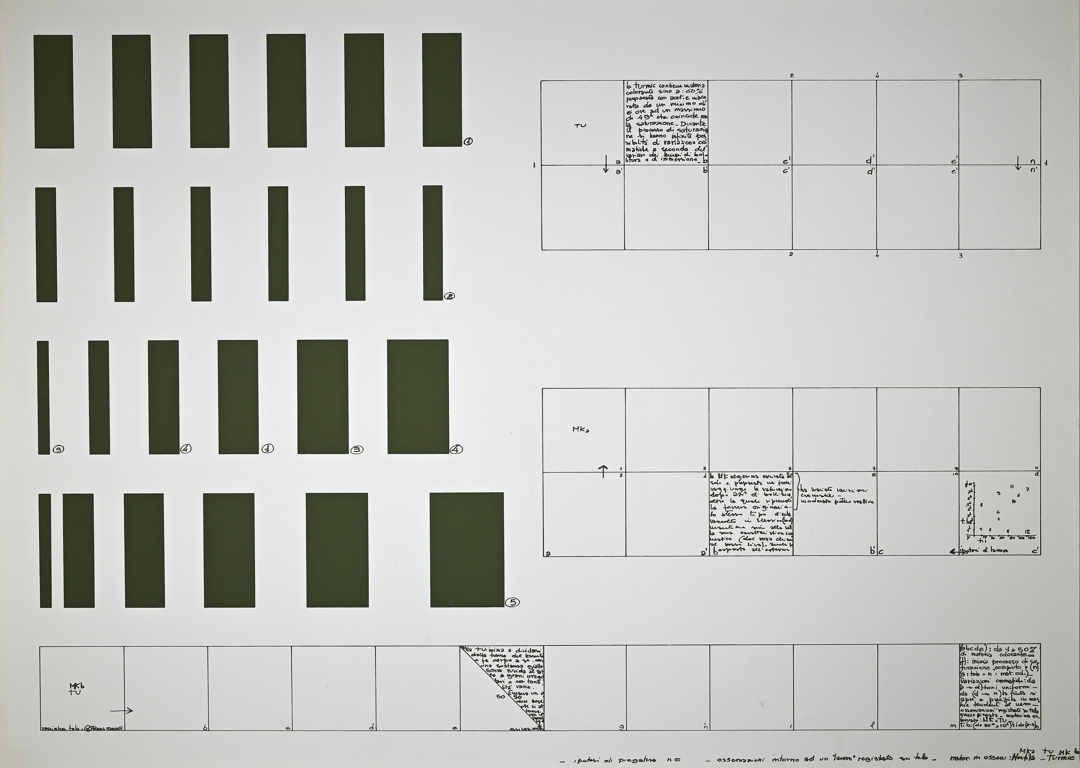 Ipotesi di piegatura:3, 4, 5, 6 -Set of 4 Screen Prints by R. Boero - 1980 - Gray Abstract Print by Renata Boero