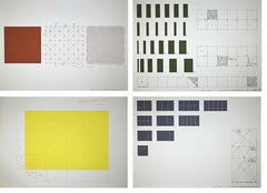 Ipotesi di piegatura :3,4,5,6 -Set of 4 Screen Prints by R. Boero - 1980