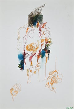 Nudi - Disegno a inchiostro e acquerello - Anni '70