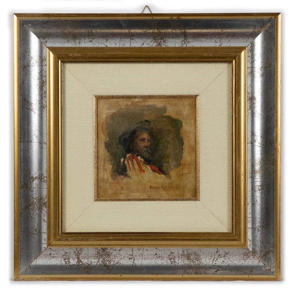 Portrait of Giuseppe Garibaldi - Oil Painting by Amos Cassioli - 19th century 1