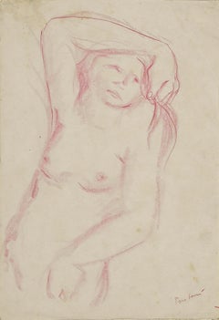 Nude of Woman - Original Pastels Drawing by Voltolino Fontani - 1960