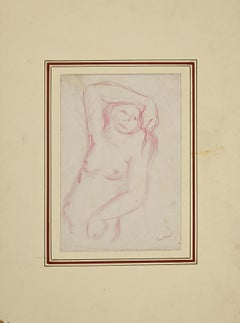 Nude of Woman -  Pastels Drawing by Voltolino Fontani - 1960