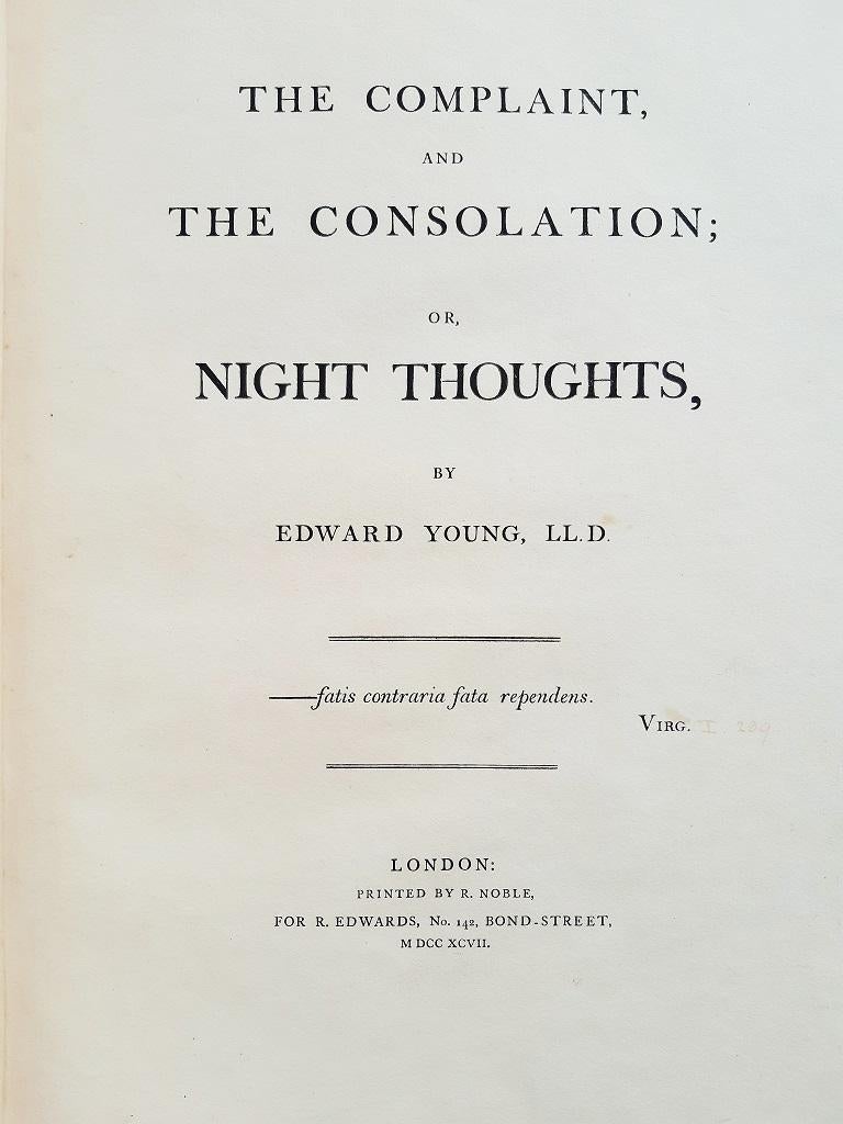 Nachttische Überlegungen – Seltenes Buch, illustriert von Sir William Blake – 1797 im Angebot 1