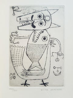 Le Char Triomphal de l'Antimoine-Libro raro d'epoca illustrato da V.Brauner-1949