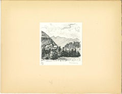 Mountains in Canton Grigioni - Lithograph by A.Marquet - Early 20th Century