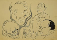 Caricatures - Ink by Adolf Reinhold Hallman - 1930s