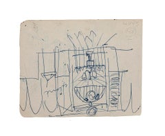 In Town – Federzeichnung – Mitte des 20. Jahrhunderts