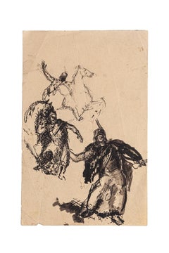 Studies of Figures - Original Ink Drawing - Early 20th Century