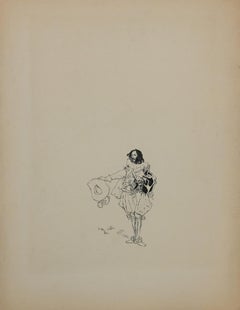 Wayfarer - Original Ink Drawing - Mid-20th Century