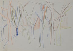 Trees - Original Pastels by Herta Hausmann - Mid-20th Century