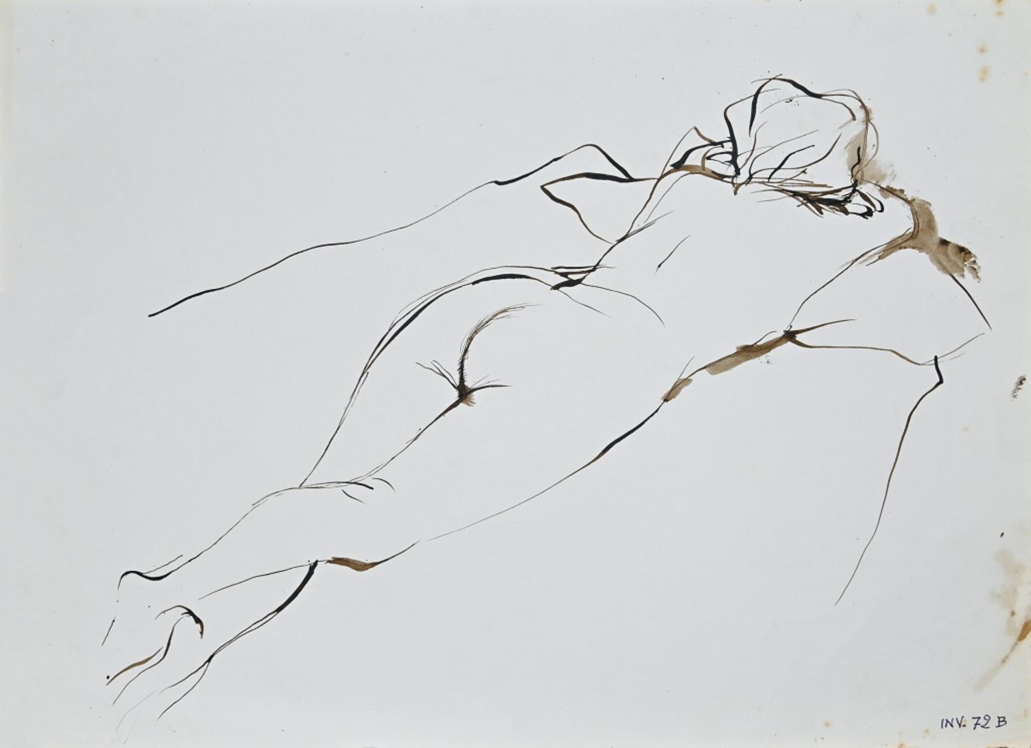 Nude of Woman - China Ink - 1970s