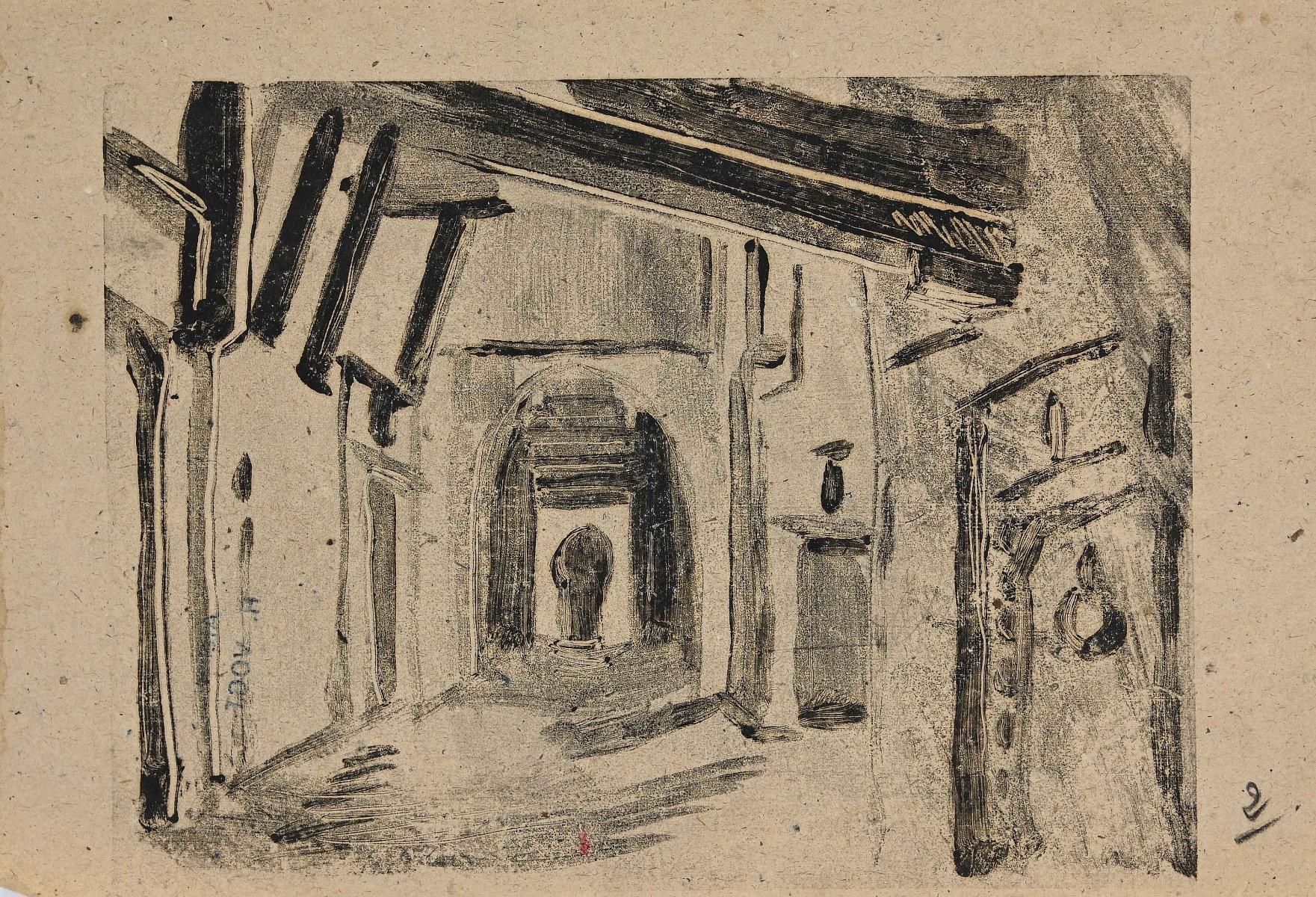 Moroccan Houses is an original monotype realized by Helen Vogt in 1929. 

The state of preservation is very good. 

Not signed. 

Stamp of the artist on the back.