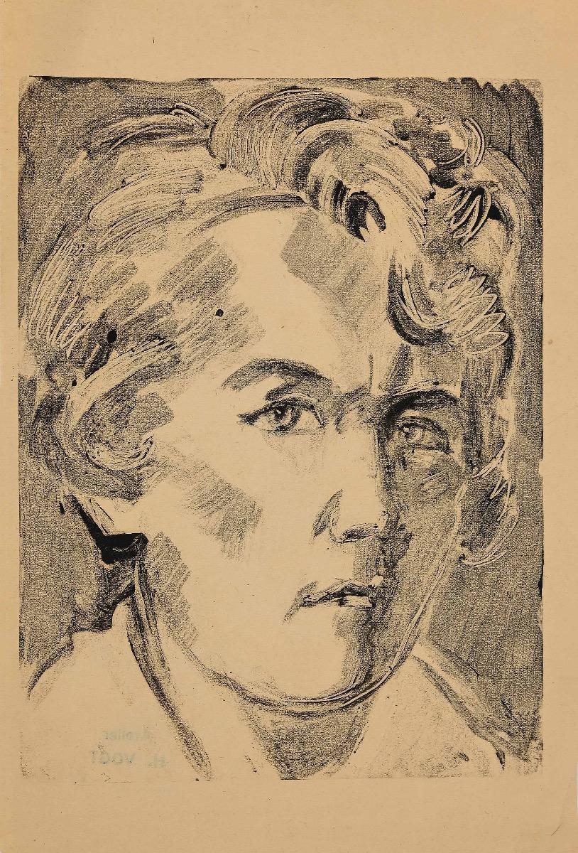 Figure of Woman - Original Monotype by Helen Vogt - 1929