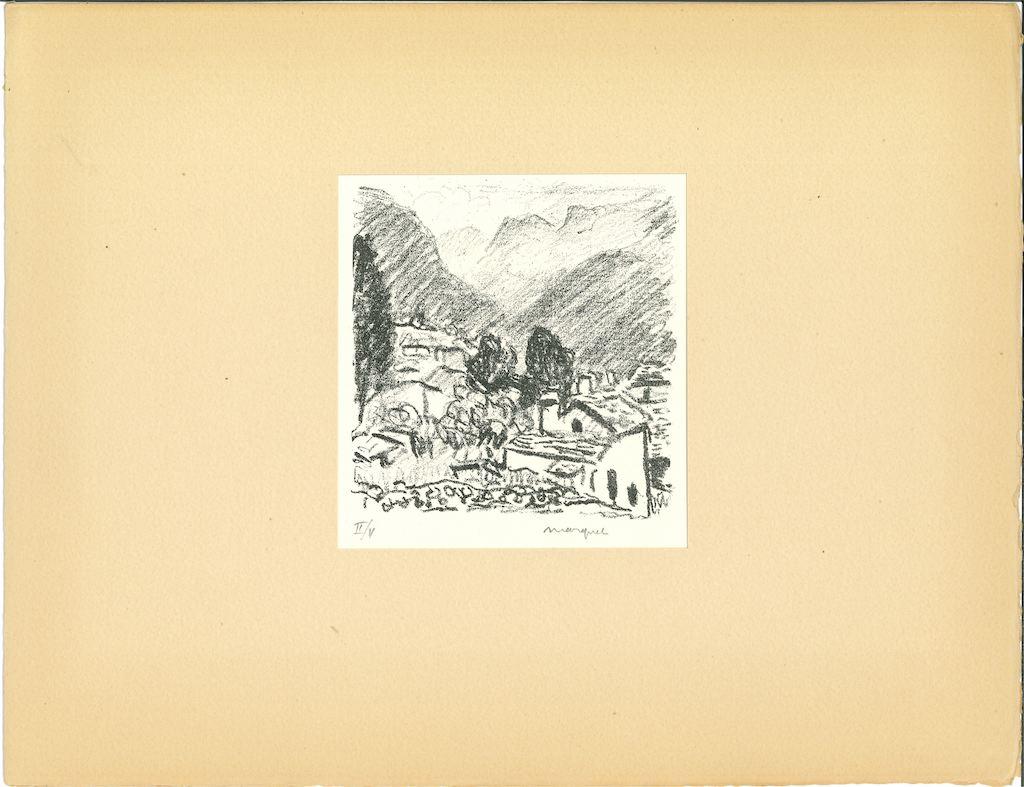 Mountains in Canton Grigioni - Lithograph by Albert Marquet - Early 20th Century