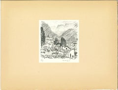 Mountains in Canton Grigioni - Lithographie d'Albert Marquet - Début du 20e siècle