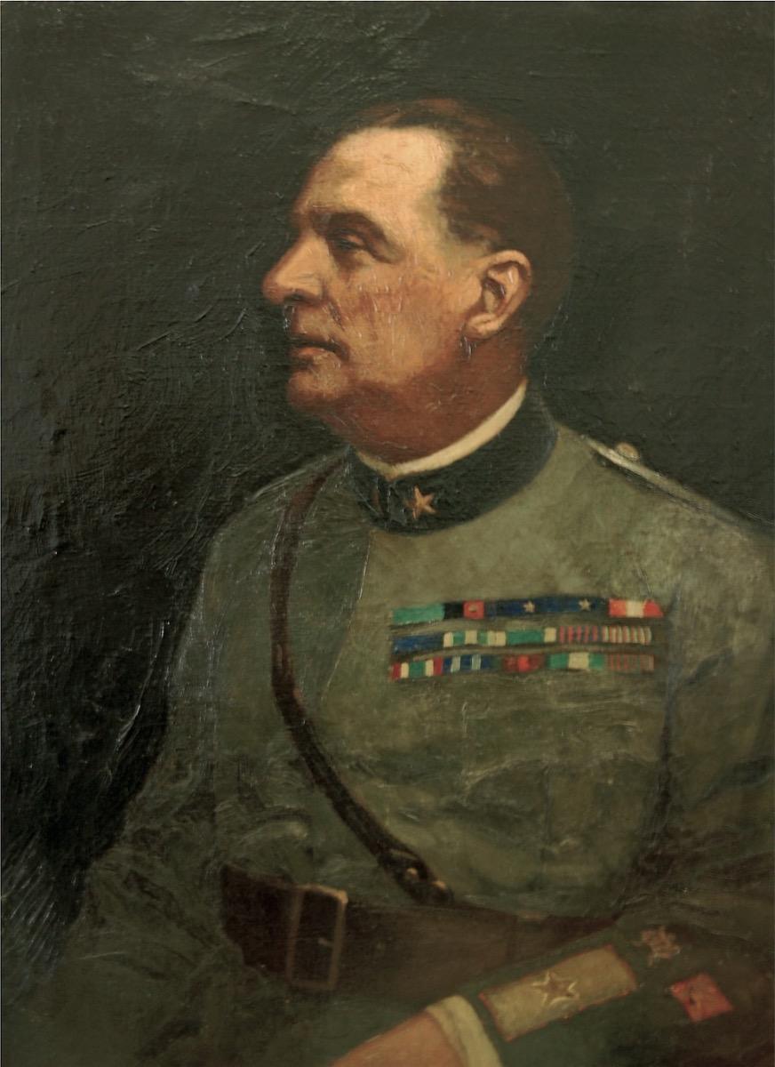 Francesco Bencivenga Figurative Painting - Portrait of General Roberto Bencivenga - Oil Painting by F. Bencivenga-1933