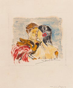 The Kiss – Zeichnung von Bouval – Ende des 20. Jahrhunderts