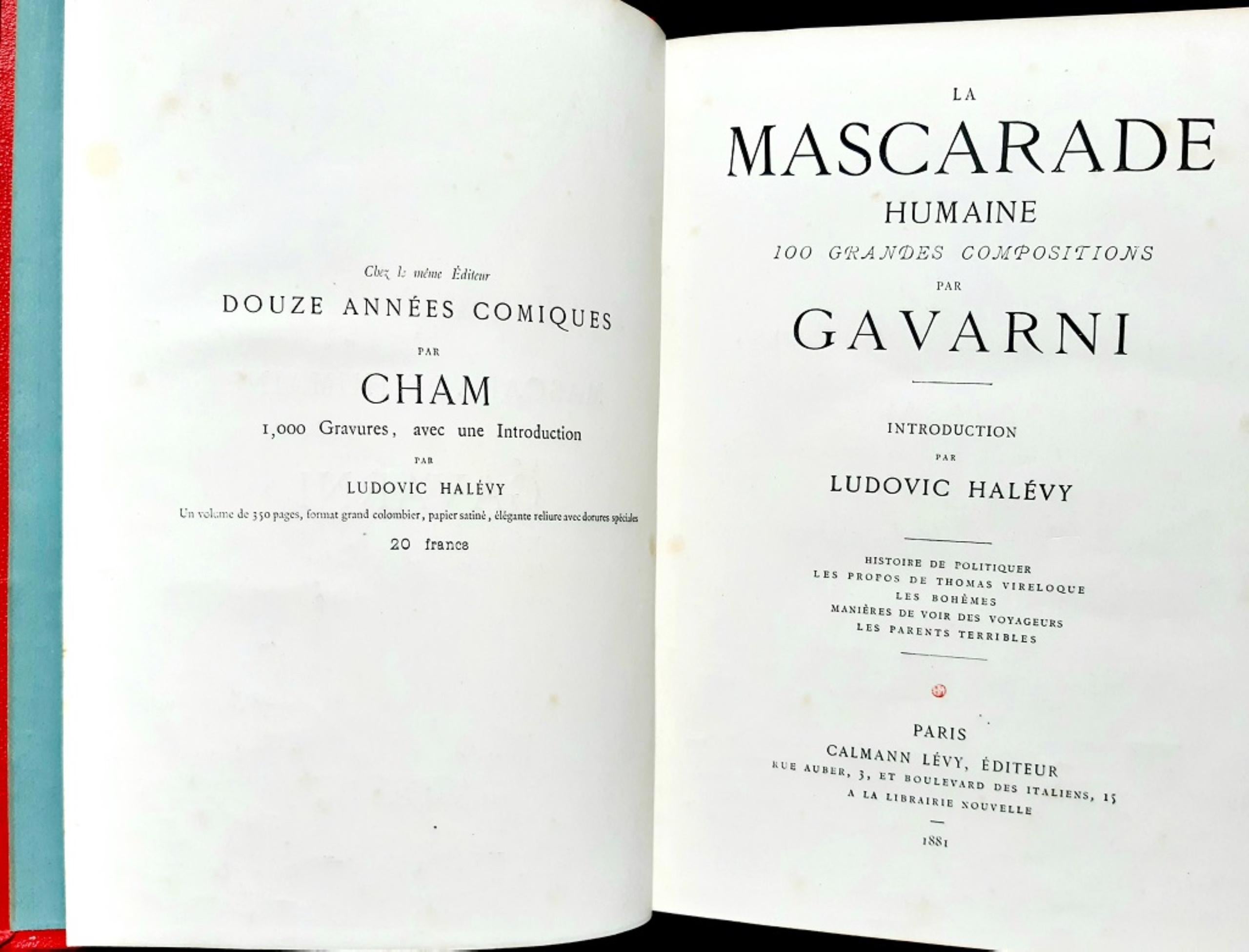 La Mascarade Humaine - Vintage Rare Book Illustrated by Paul Gavarni - 1881 6