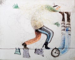 In Balance - Original Mixed Media Drawing by KEZIAT - 2016