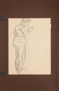 Antique  Figure - Original Pencil - Early 20th Century