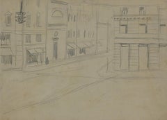 The Street - Original Pencil Drawing by Gabriele Galantara - 1905
