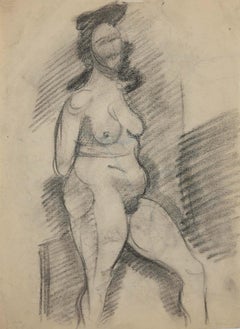 Dessin original d'un nu au crayon - 1940