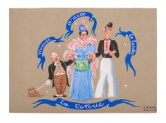 Vintage The Circus - Original Tempera by Irene Paulz - 20th Century