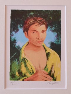 Retro Portrait - Screen Print by Domenico Purificato - 1975