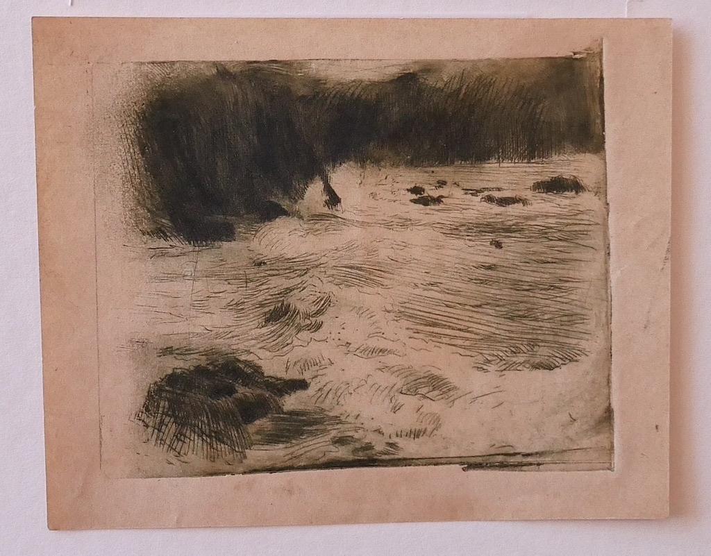 The Sea - Etching by Adolf Hiremy - Early 20th Century For Sale 1