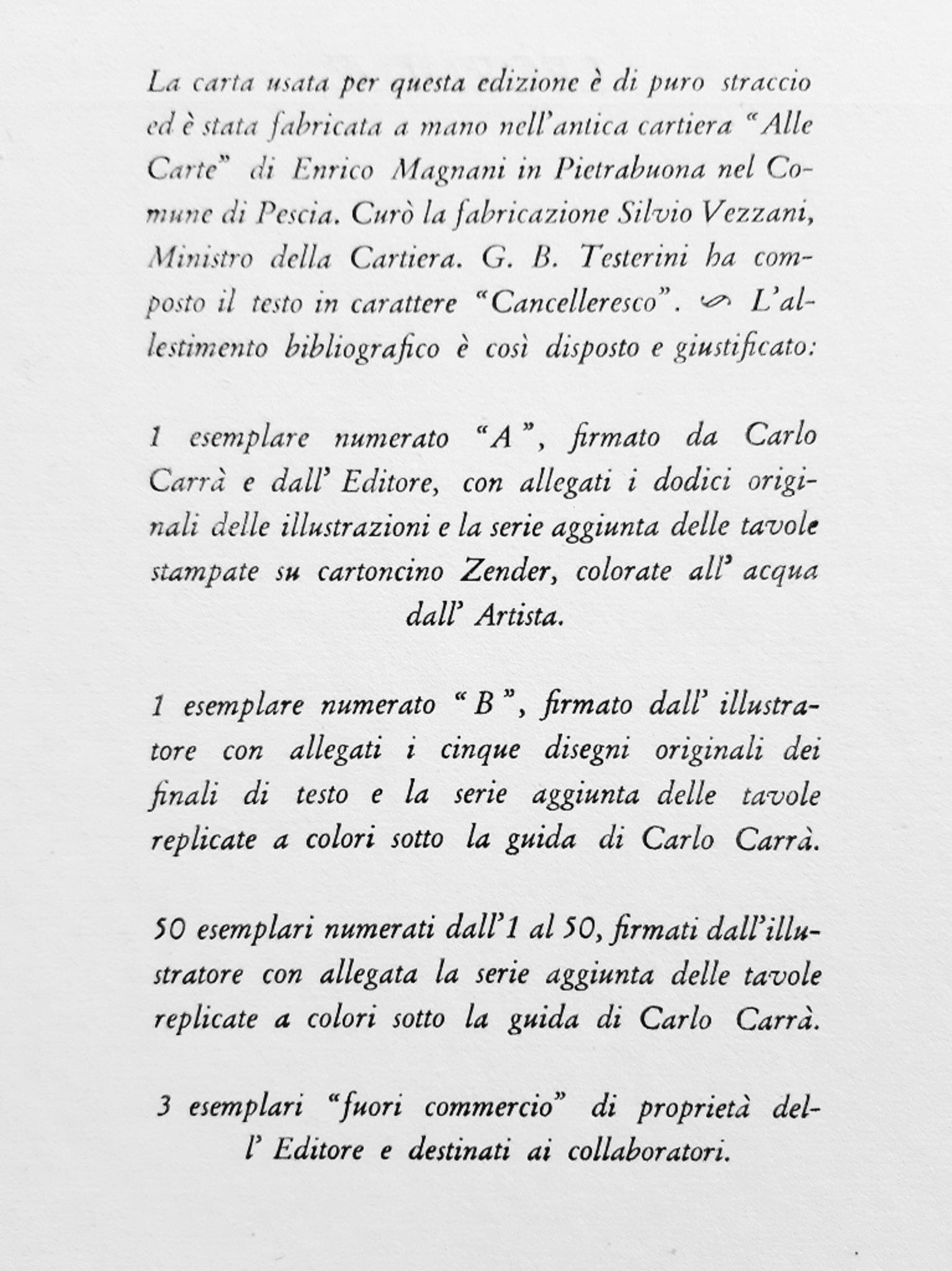 Versi e Prose 1871-1873 is a rare original Modern Rare book written by Arthur Rimbaud (1854, Charleville — Marseille, 1891) and illustrated by Carlo Carrà  (Quargnento, 1881 — Milan, 1966)  in 1945.

Original Edition.

Published by La Conchiglia,