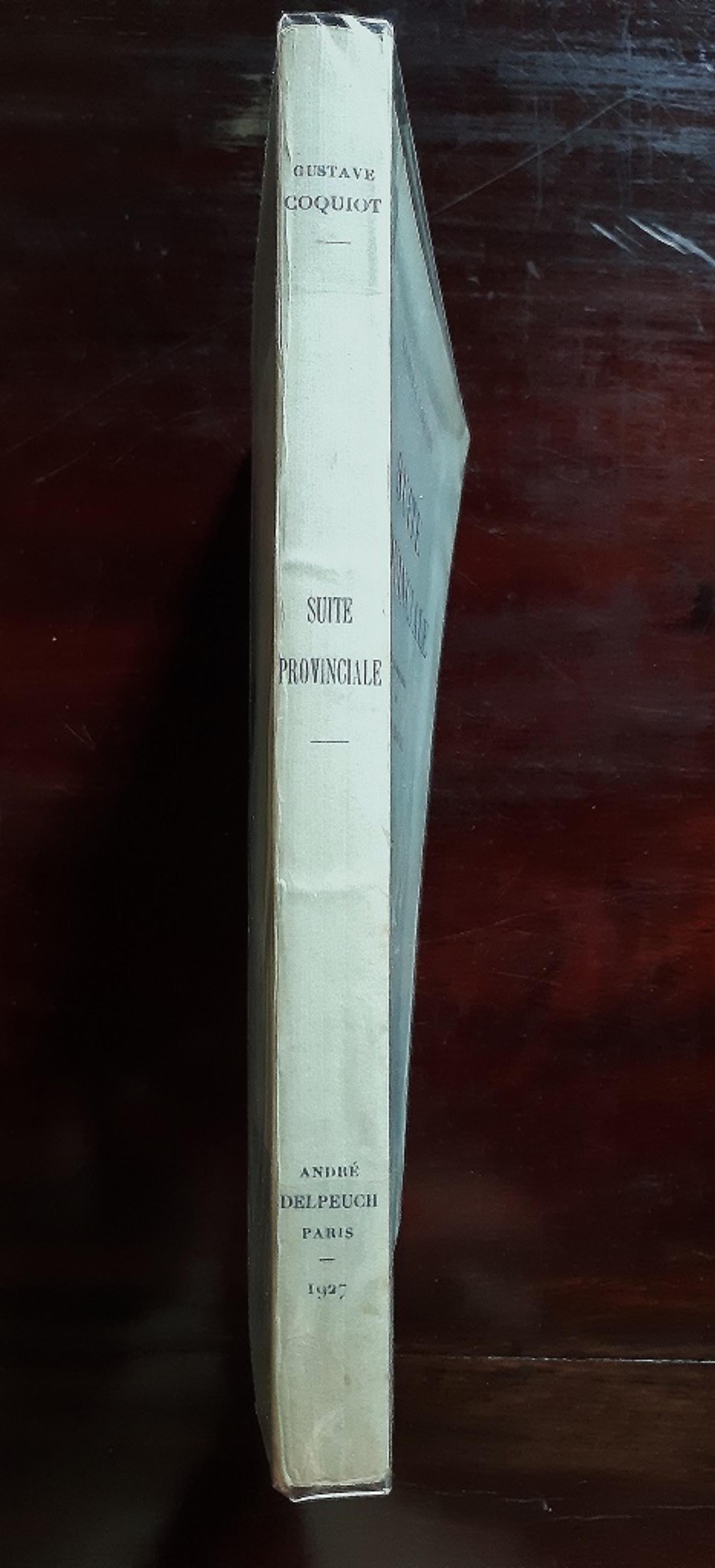 Suite Provinciale is an original Modern Rare book ritten by Gustave Coquiot (24 September 1865 – 6 June 1926)  and illustrated by Marc Chagall (Lëzna, 1887 – Saint-Paul-de-Vence, 1985) in 1927.

Original First Edition.

Published by André Delpeuch,