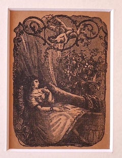 Sleeping Girl - Lithograph - 19th century