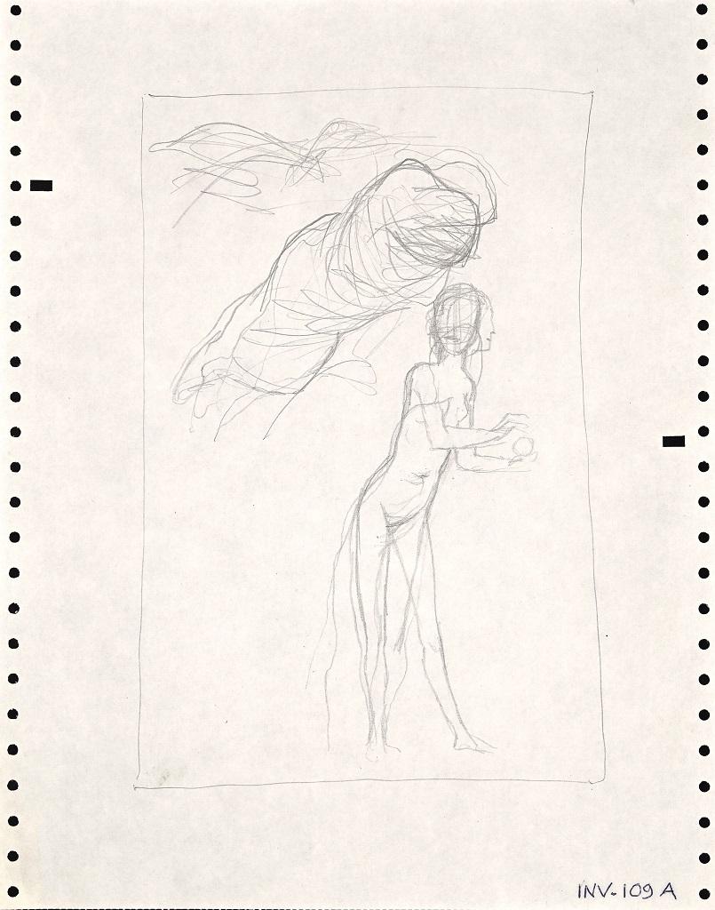 Figure Sketch - Pencil Drawing by Leo Guida - 1970s