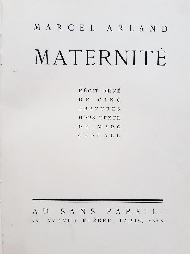 Maternité - Seltenes Buch mit Radierungen von Marc Chagall - 1926 im Angebot 1