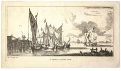 Port of Harlem - Original Etching by Reinier Zeeman - 1660
