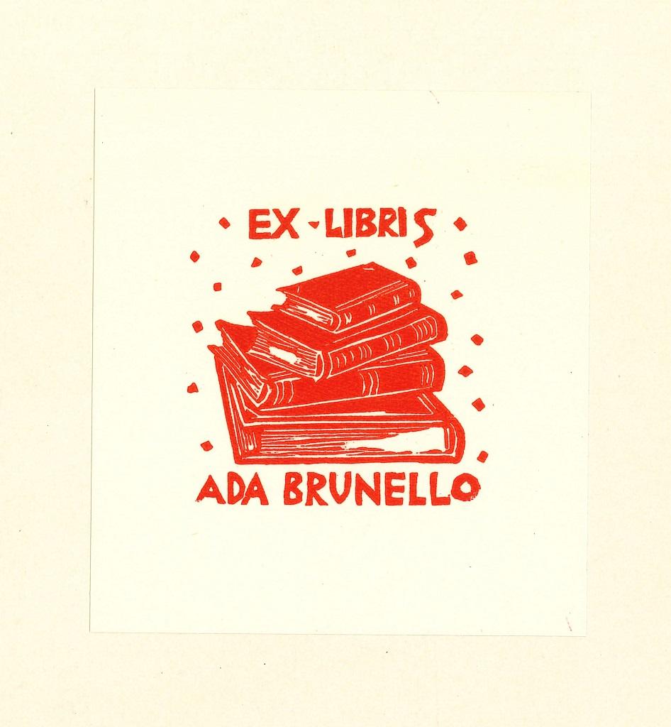 Ex Libris Ada Brunello - Original Woodcut - Early 20th Century - Art by Unknown