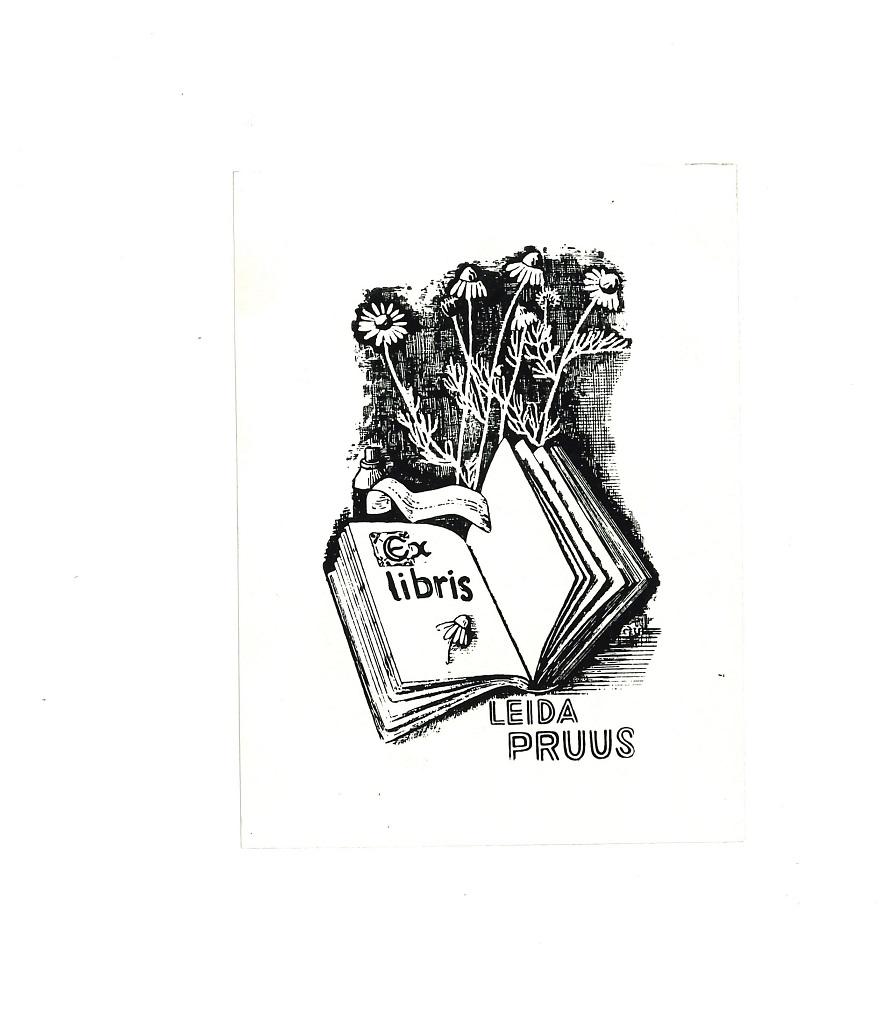 Ex Libris Leida Pruus - Original Woodcut - Early 20th Century