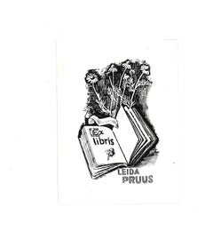 Ex Libris Leida Pruus - gravure sur bois originale - début du XXe siècle