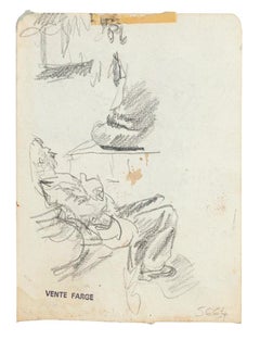 Figure Studies - Pencil and Watercolor - 20th Century