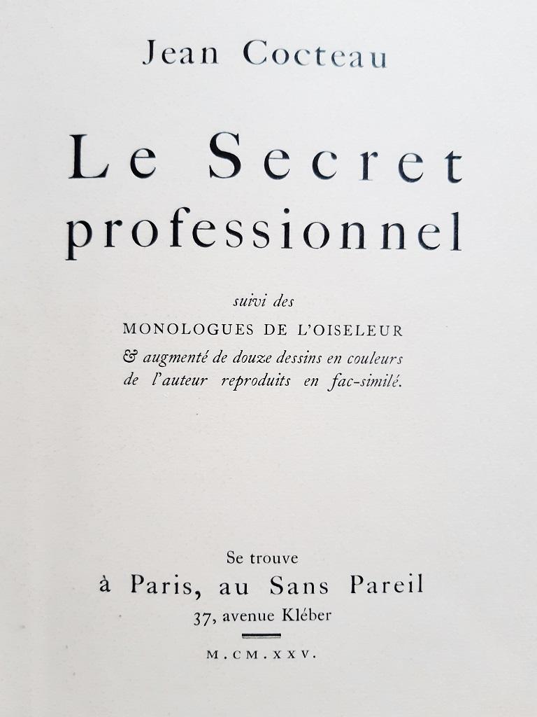 Le Secret Professionnel - Vintage Rare Book Illustrated by Jean Cocteau - 1925 For Sale 2