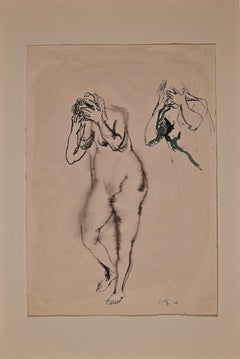 Desperate Nude - Original China Ink by Renato Guttuso - 1942