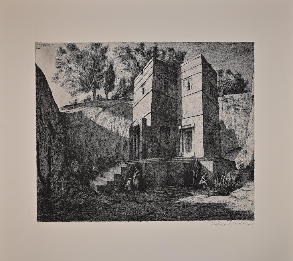 Lalibela - Etching by Lino Bianchi Barriviera - 1939