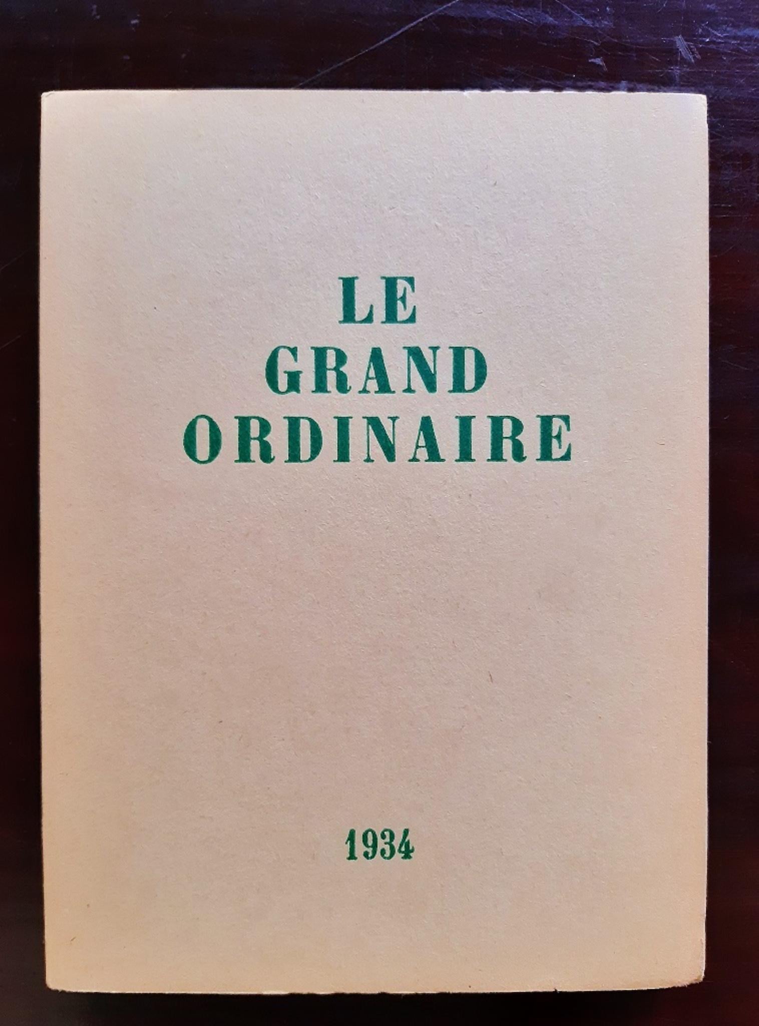 Le Grand Ordinaire est un livre original moderne très rare illustré par Oscar Dominguez  (San Cristóbal de La Laguna, 1906 - 1957) et écrit par André Thirion (1907 - 2001) en 1943, pendant l'occupation nazie de la France.

Edition clandestine